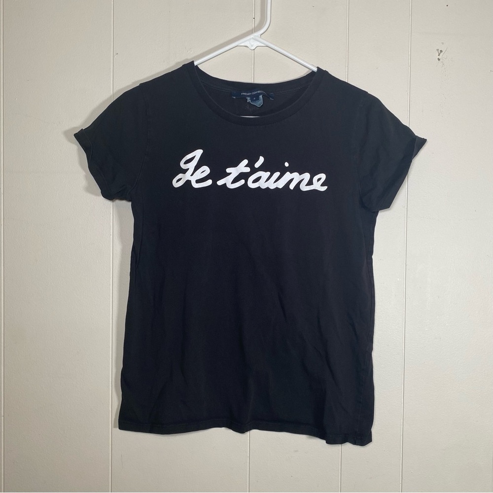French connection Black Je t'aime Women's Top size‎ small